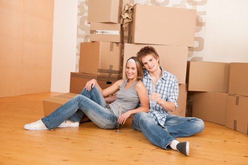 Loading furniture into a removal van in South London