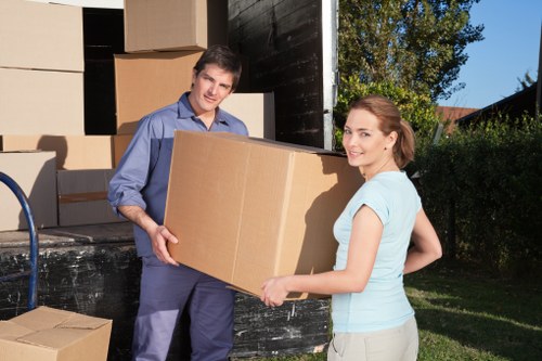 Business moving supplies and furniture prepared for an office move in Lambeth